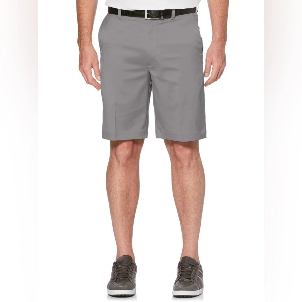 PGA TOUR APPAREL Flat Front Golf Active Waistband Short Quiet Shade Gray sz 32